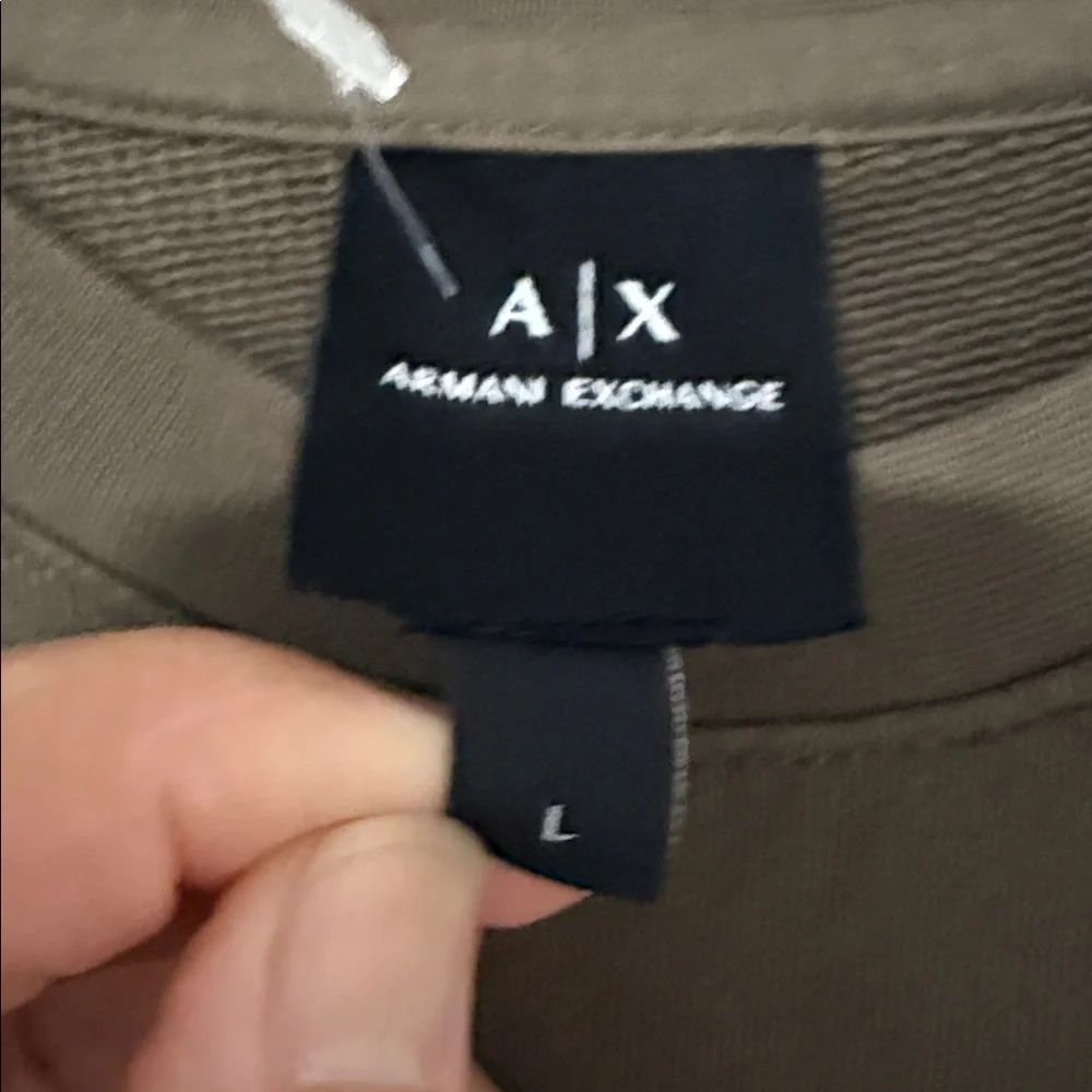 Armani Exchange Tan/Green  Crewneck Sweatshirt - Picture 2 of 3